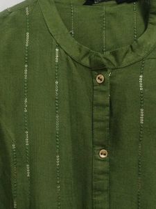 Green Embellished Kurta