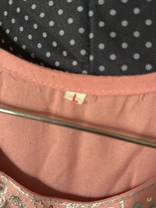 Peach Embroidered Kurta