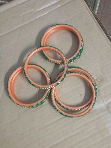 Bangle Set - Peach and Green