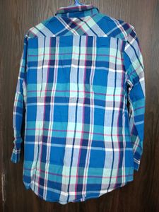 Blue Plaid Button-Down Shirt