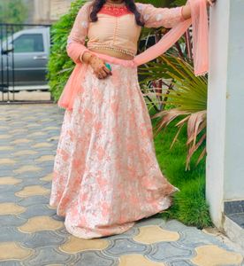Peach Lehenga Set