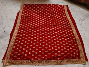 Red &amp; Gold Embroidered Saree