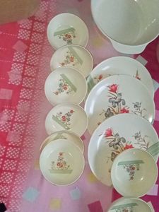 Vintage Melamine Dinnerware Set Plastic Bowl