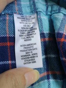 Blue Plaid Flannel Shirt