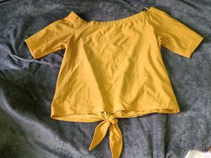 Yellow Button Tie Top