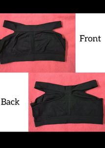 Back Striped Bra/ Bralett (Black)