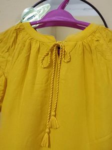 Yellow Color Cut Work Top
