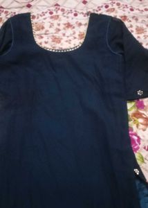Blue Printed Kurti with Shrara Set