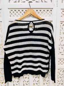 Black Oversized Tiger Print Top A