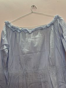 Off-Shoulder Blue Dress