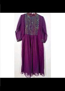 Beautiful Purple kurta with Dupatta.