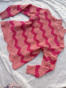 Pink Wave Knit Sweater