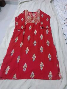 Elegant Red Embroidered Kurta Set