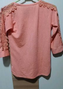 Peach Graphic Print Top