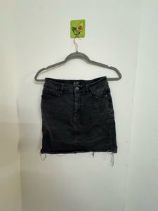 Black Denim Mini Skirt