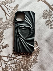 3D Black Heart Design Phone Case For Iphone 15
