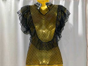 Elegant Black Ruffle Top