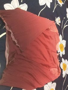 Coral Ombre Pleated Sleeve Top