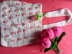 🌸Crochet Strawberry 🍓 Tote Bag 🌷
