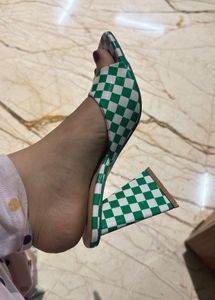 Green Checkered Heels