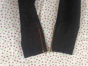 Textured Black Pants