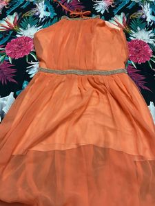Peach Halter Neck Dress
