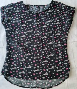 Smile & Heart Print Top