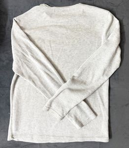 Zudio off white Waffle Knit long sleeve tee