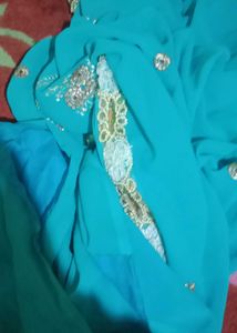 Elegant Blue Embellished Saree