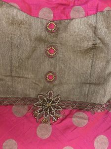 Pink &amp; Gold Polka Dot Dress