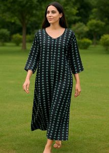 Navi Blue Printed Kurta