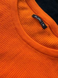 Orange Knit Pullover