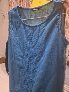 Blue Embroidered Dress