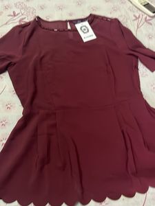 Maroon Peplum Top bust 38
