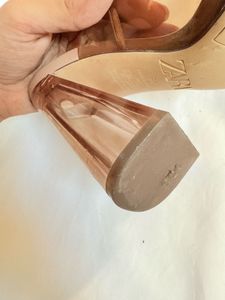 Zara Nude Brown Block Heels
