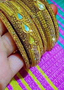 Golden Bridal Kangan - Set of 6