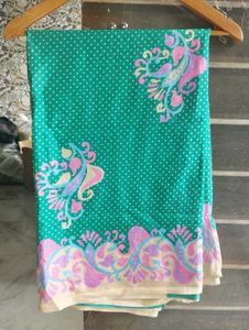 Printed Green Saree