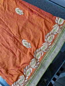 Orange Embroidered Kurti