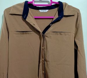 Brown Long Sleeve Blouse