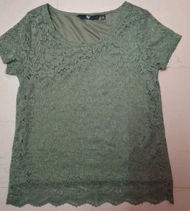 Olive Lace Top