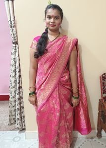 Pink &amp; Gold Brocade Fabric