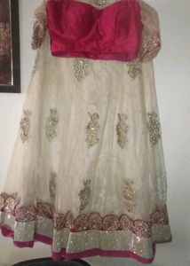 Women&#39;s Rose And cream Lengha choli