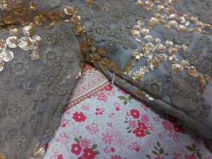 SGolden Sequinns - Embroidery Full Sleeves Gown