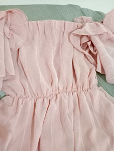 Pink Ruffle Off-Shoulder Top