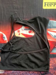 Solid Asymmetricl Sexy Crop Top