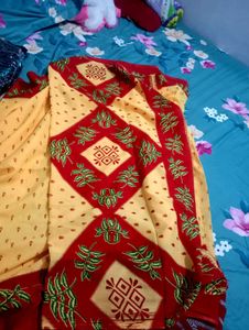 Yellow and Red Saree
