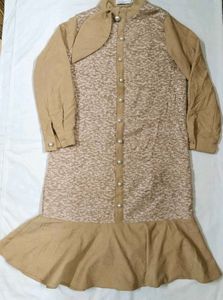 Elegant Tan Midi Shirt Dress