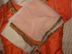 Orange Embroidered crop top