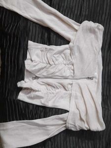 Koren Ruching Zip Up Top