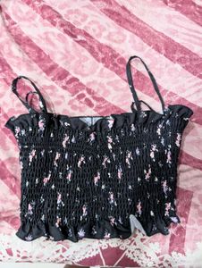 Floral Smocked Crop Top